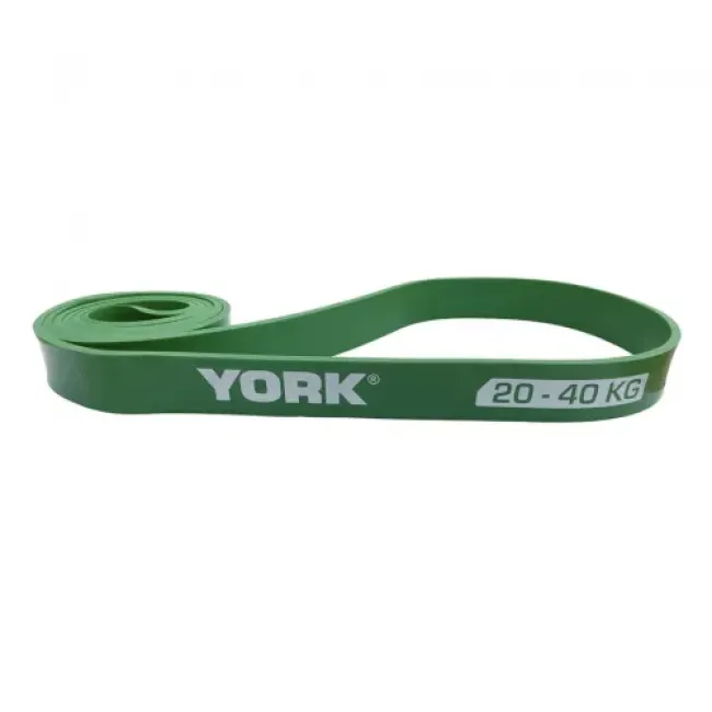 Резинка для фитнеса York 20-40кг - 2080x32x4,5 мм, зеленый