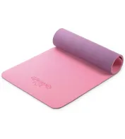 Коврик (мат) для фитнеса и йоги Queenfit ТРЕ 0,6 см розово-фиолетовый