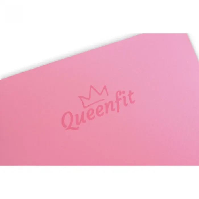 Коврик (мат) для фитнеса и йоги Queenfit ТРЕ 0,6 см розово-фиолетовый