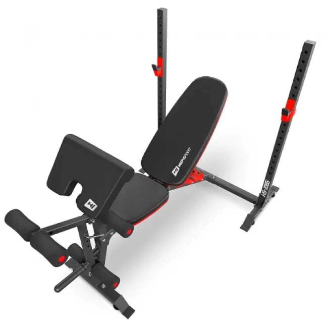 Набор Hop-Sport Premium 105 кг со скамьей HS-1095, штангами и гантелями