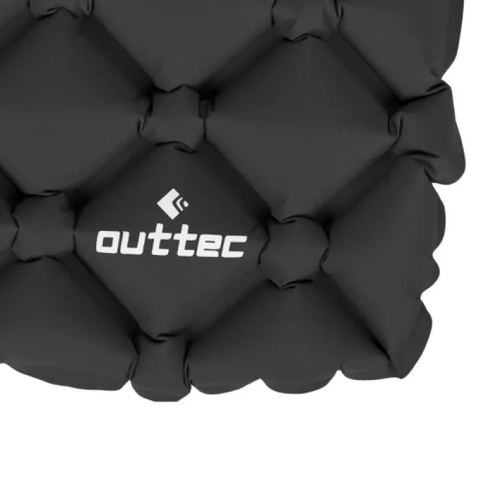 Надувний килимок Outtec 195х55х5 см із подушкою чорний