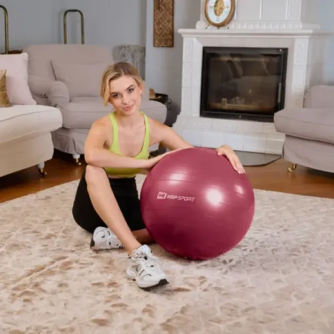 Фитбол Hop-Sport 45см сливовый + насос