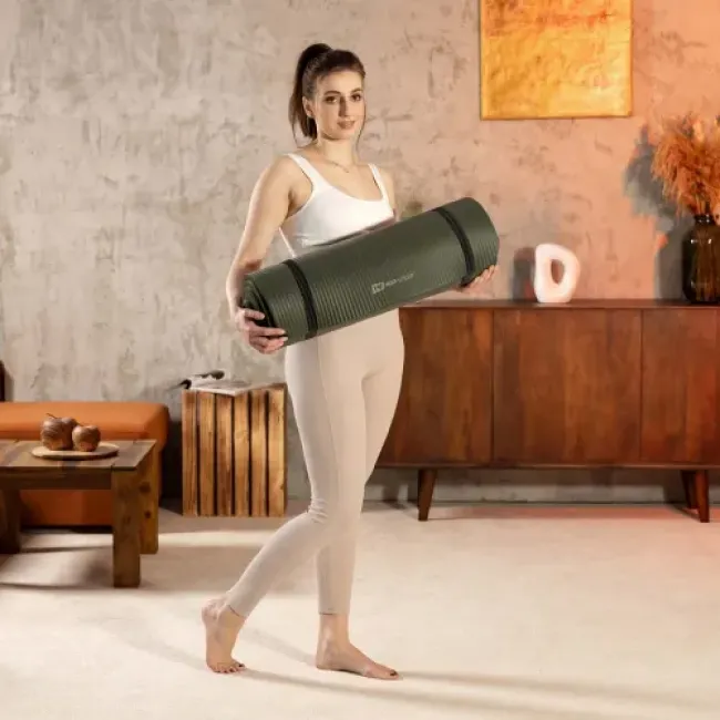 Коврик для йоги Hop-Sport HS-NB010GM NBR 1см темный хаки
