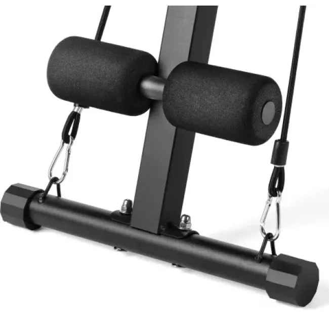 Складная регулируемая скамья для тренировок Gymtek XL400 с эспандерами для дома