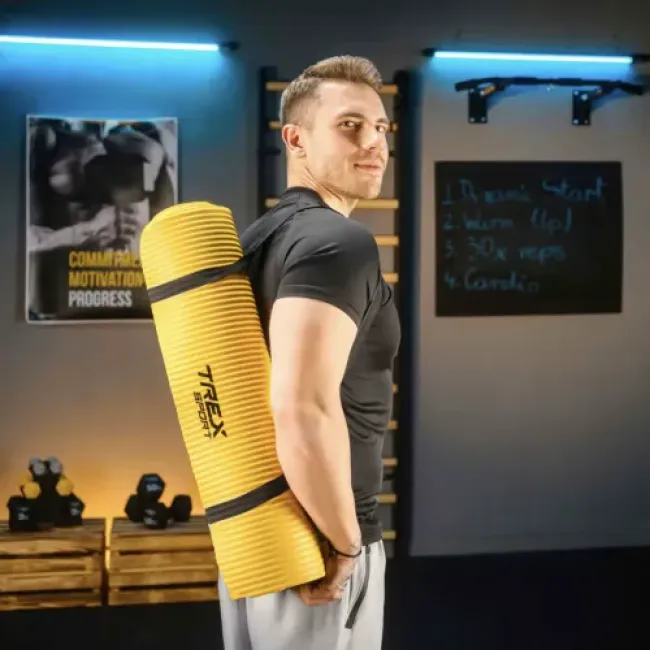 Килимок для йоги Trex Sport TX-018NGM NBR 1см 180х60 жовтий