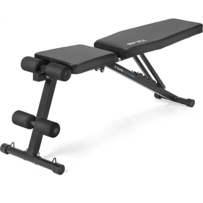 Складная регулируемая скамья для тренировок Gymtek XL400 с эспандерами для дома