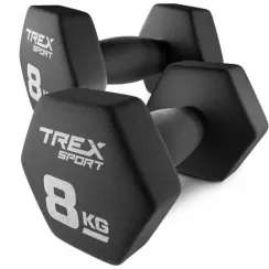 Гантелі для фітнесу 8 кг 2шт неопренові TREX Sport TX-080VD