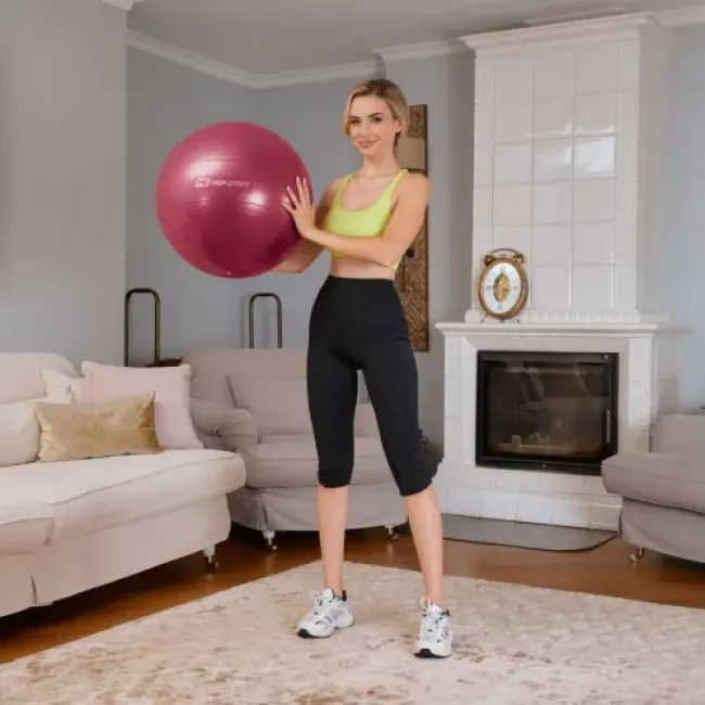 Фитбол Hop-Sport 45см сливовый + насос
