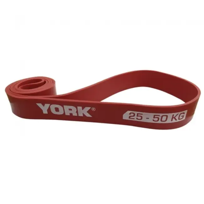 Резинка для фитнеса York 25-50кг - 2080x45x4,5 мм, красный