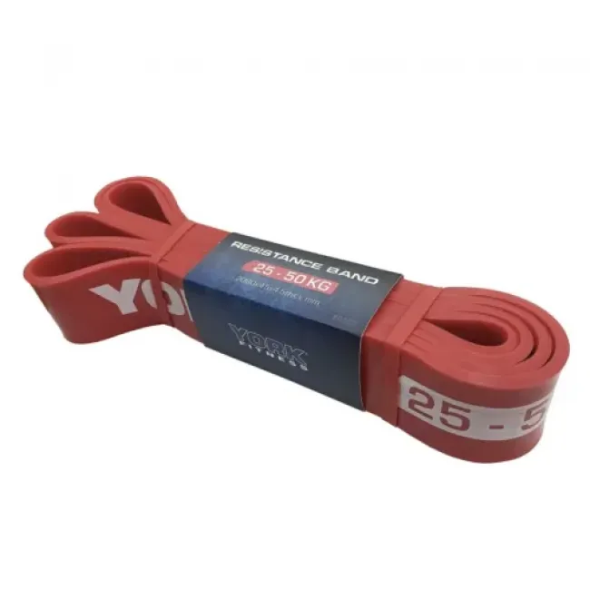 Резинка для фитнеса York 25-50кг - 2080x45x4,5 мм, красный