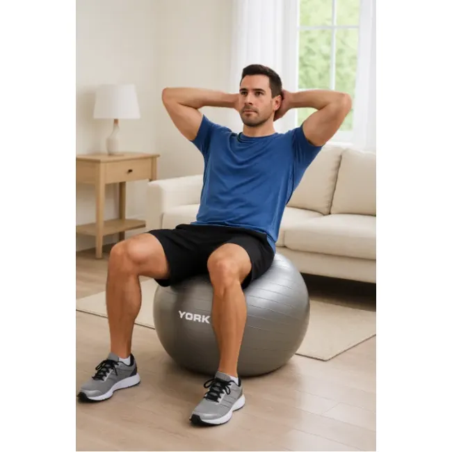 Фитбол York Fitness 75см серый + насос