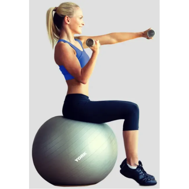 Фитбол York Fitness 75см серый + насос