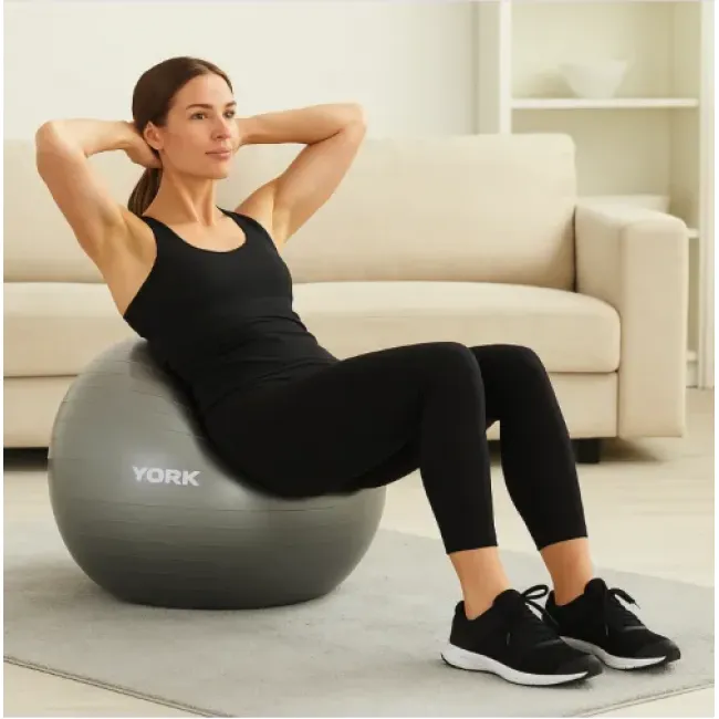 Фитбол York Fitness 75см серый + насос