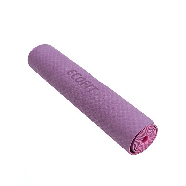 Килимок для йоги та фітнесу Ecofit MD9012 двошаровий TPE 1830*610*6мм пурпурно-фіолетовий