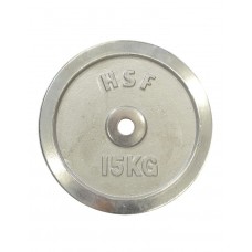 Блин (диск) 15 кг хромированный металлический HouseFit 30 мм DB C102-15