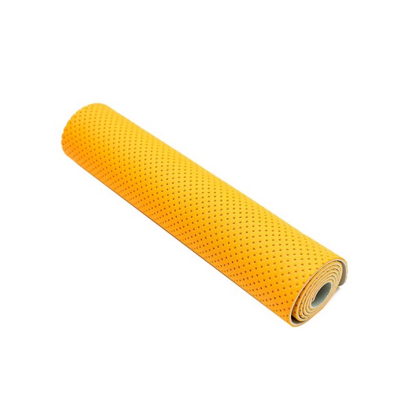 Килимок для йоги та фітнесу Ecofit MD9032 двошаровий перфорований TPE 1830*610*6мм оранжево-сірий