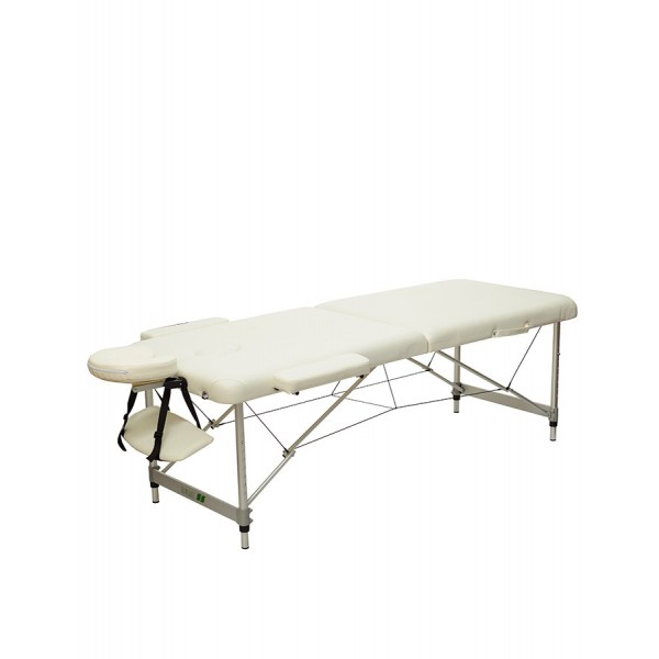 Массажный стол складной 2-х секционный (алюмин. рама) белый HY-2010-1.3