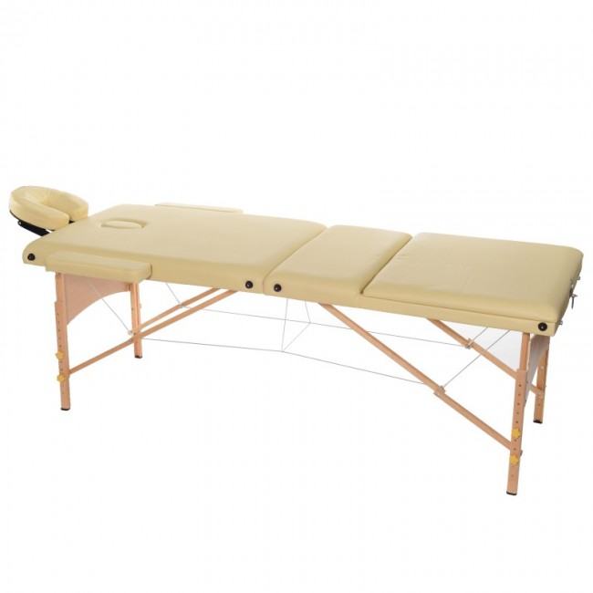 Массажный стол 3-х секционный (дерев. рама) HY-30110
