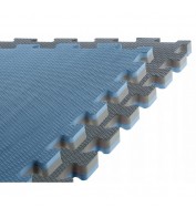 Підлогове покриття для спортзалу мат-татамі (ластівчин хвіст) SportVida Mat Puzzle Multicolor 100 x 100 x 2 cм SV-HK0180 Grey / Blue