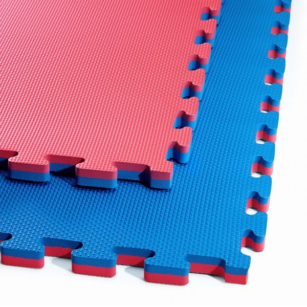 Підлогове покриття для спортзалу мат-пазл (ластівчин хвіст) 4FIZJO Mat Puzzle EVA 100 x 100 x 2 cм 4FJ0167 Blue / Red