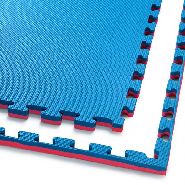 Напольное покрытие для спортзала мат-пазл (ласточкин хвост) 4FIZJO Mat Puzzle EVA 100 x 100 x 2 cм 4FJ0167 Blue/Red
