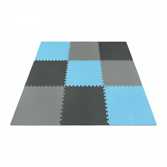 Напольное покрытие для спортзала мат-пазл (ласточкин хвост) 4FIZJO Mat Puzzle EVA 180 x 180 x 1 cм 4FJ0156 Black/Grey/Light Blue Напольное покрытие для спортзала мат-пазл (ласточкин хвост) 4FIZJO Mat Puzzle EVA 180 x 180 x 1 cм 4FJ0156 Black/Grey/Light Blue