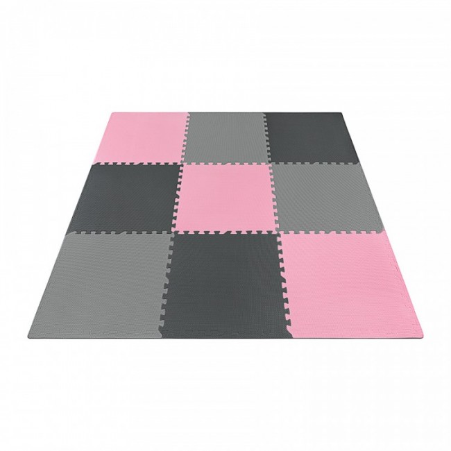 Напольное покрытие для спортзала мат-пазл (ласточкин хвост) 4FIZJO Mat Puzzle EVA 180 x 180 x 1 cм 4FJ0157 Black/Grey/Pink Напольное покрытие для спортзала мат-пазл (ласточкин хвост) 4FIZJO Mat Puzzle EVA 180 x 180 x 1 cм 4FJ0157 Black/Grey/Pink