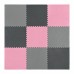 Напольное покрытие для спортзала мат-пазл (ласточкин хвост) 4FIZJO Mat Puzzle EVA 180 x 180 x 1 cм 4FJ0157 Black/Grey/Pink
