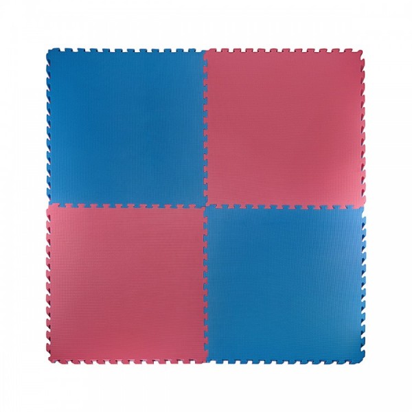 Напольное покрытие для спортзала мат-пазл (ласточкин хвост) 4FIZJO Mat Puzzle EVA 100 x 100 x 4 cм 4FJ0169 Blue/Red