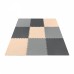 Напольное покрытие для спортзала мат-пазл (ласточкин хвост) 4FIZJO Mat Puzzle EVA 180 x 180 x 1 cм 4FJ0158 Black/Grey/Biege