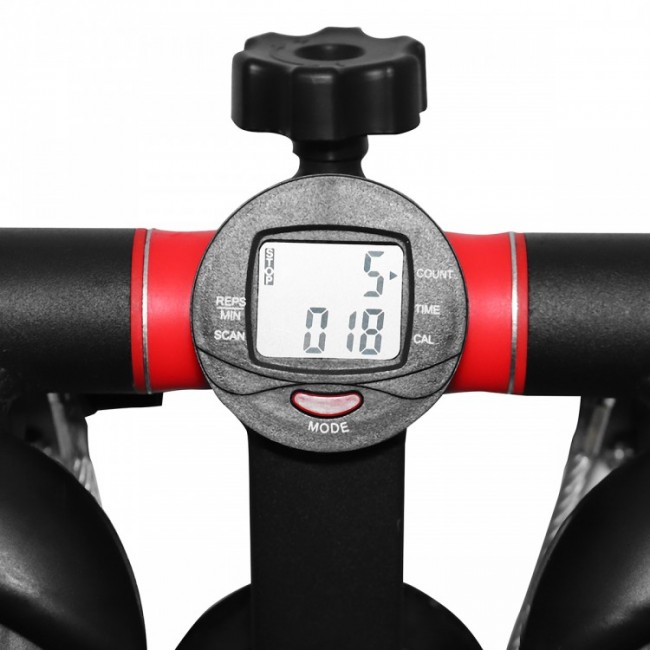 Степпер (міні-степпер) з еспандерами SportVida SV-HK0282 Black / Red