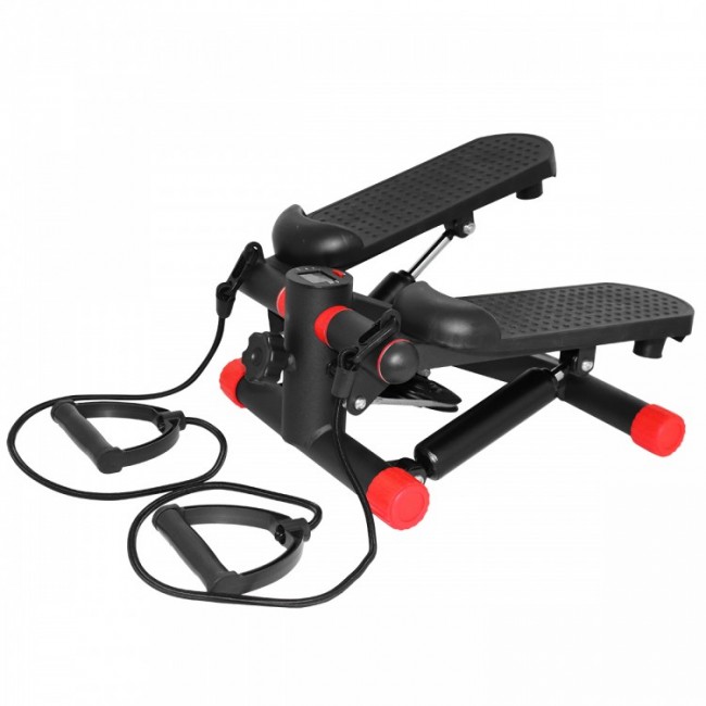 Степпер (міні-степпер) з еспандерами SportVida SV-HK0282 Black / Red Степпер (міні-степпер) з еспандерами SportVida SV-HK0282 Black / Red