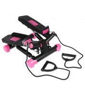 Степпер тренажер поворотний з еспандерами SportVida SV-HK0360 Black / Pink