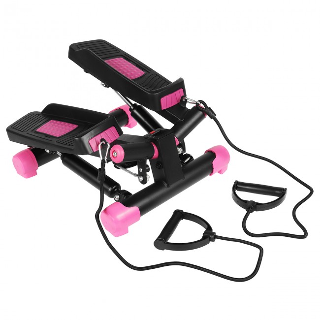 Степпер поворотный с эспандерами SportVida SV-HK0360 Black/Pink Степпер поворотный с эспандерами SportVida SV-HK0360 Black/Pink