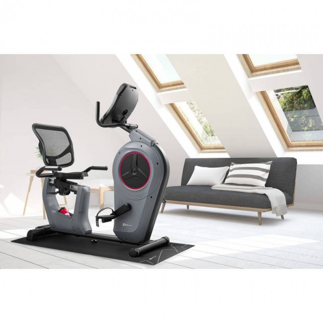 Горизонтальний велотренажер Hop-Sport HS-100L Edge iConsole сірий + мат