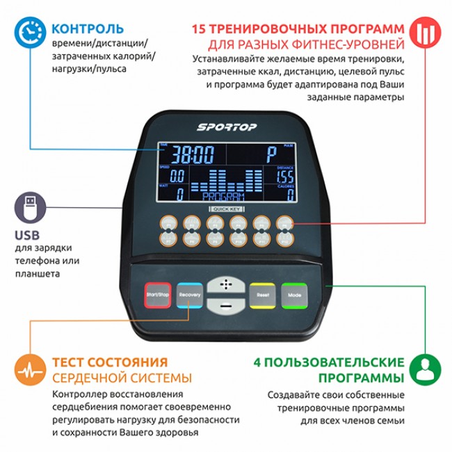 Горизонтальний велотренажер Sportop R60