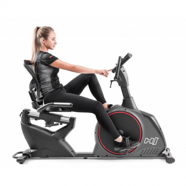 Горизонтальний велотренажер Hop-Sport HS-095L Scale сірий + мат