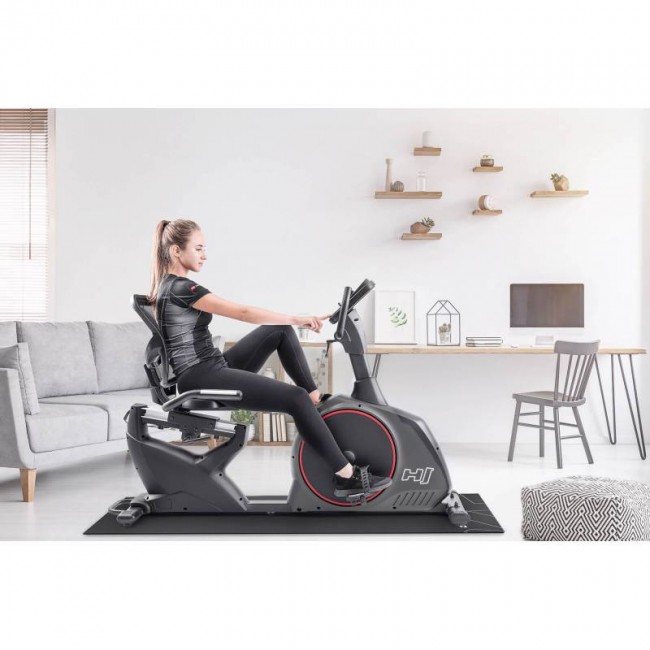 Горизонтальний велотренажер Hop-Sport HS-095L Scale сірий + мат