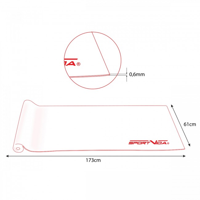 Килимок для йоги (Yoga mat) SportVida PVC 6 мм SV-HK0053 Sky Blue