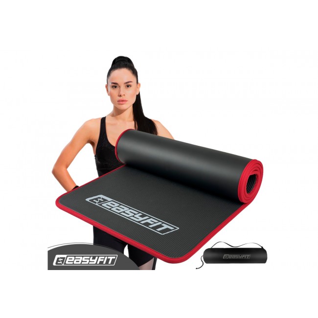 Коврик для йоги и фитнеса EasyFit Flex Pro 180х60х1 см с красным кантом