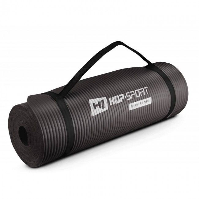 Коврик для фитнеса и йоги с отверстиями HS-N015GM 1,5 см черный