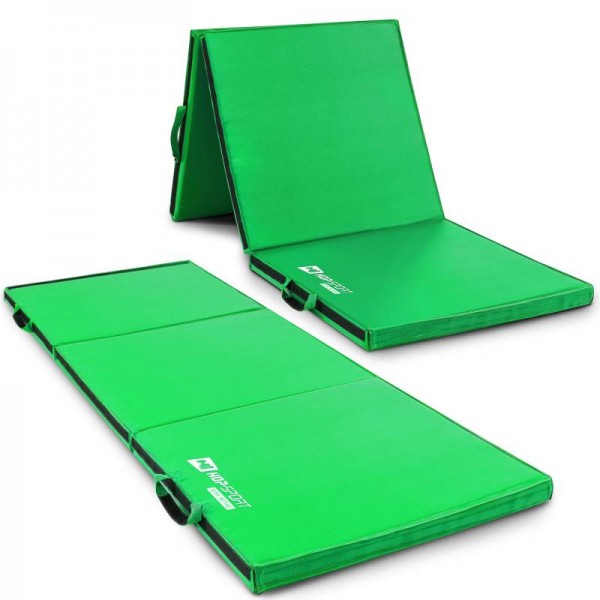 Мат гимнастический складной Hop-Sport HS-065FM с липучкой 5см зеленый