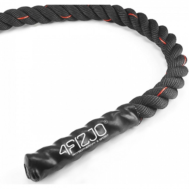 Канат тренувальний 4FIZJO Battle Rope 15 м для кросфіту Black (P-5907739312266)