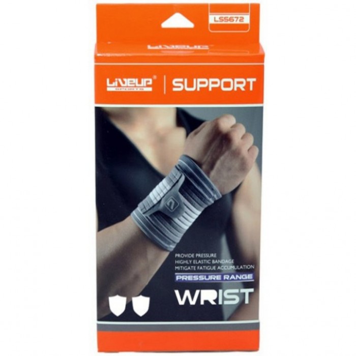 Фіксатор зап'ястя WRIST SUPPORT LiveUp LS5672-LXL, сірий/білий, L/XL