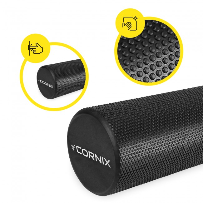 Масажний ролик Cornix EVA+ 60 x 15 см (валик, роллер) XR-0310 Black