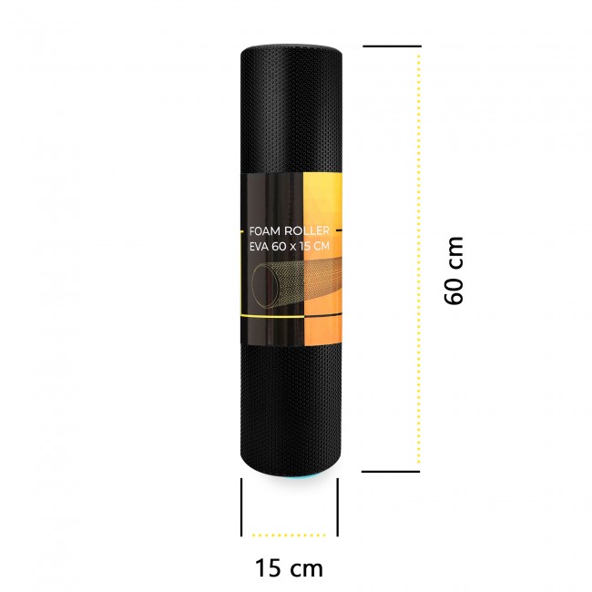 Масажний ролик Cornix EVA+ 60 x 15 см (валик, роллер) XR-0310 Black