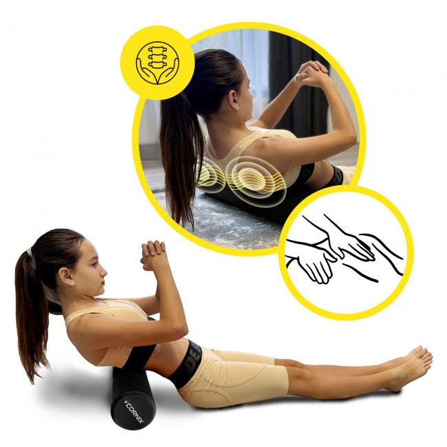 Масажний ролик Cornix EVA+ 60 x 15 см (валик, роллер) XR-0310 Black