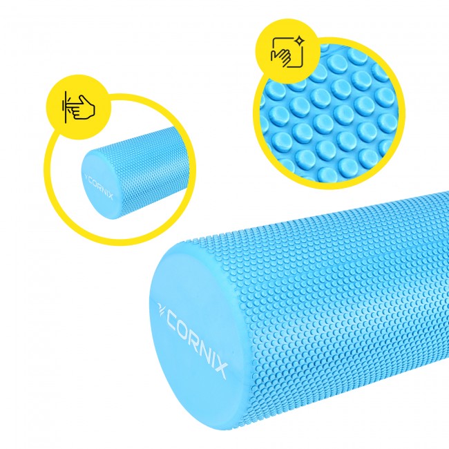 Масажний ролик Cornix EVA+ 60 x 15 см (валик, роллер) XR-0311 Blue