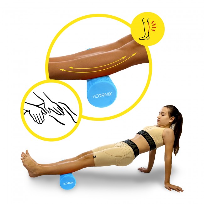 Масажний ролик Cornix EVA+ 60 x 15 см (валик, роллер) XR-0311 Blue