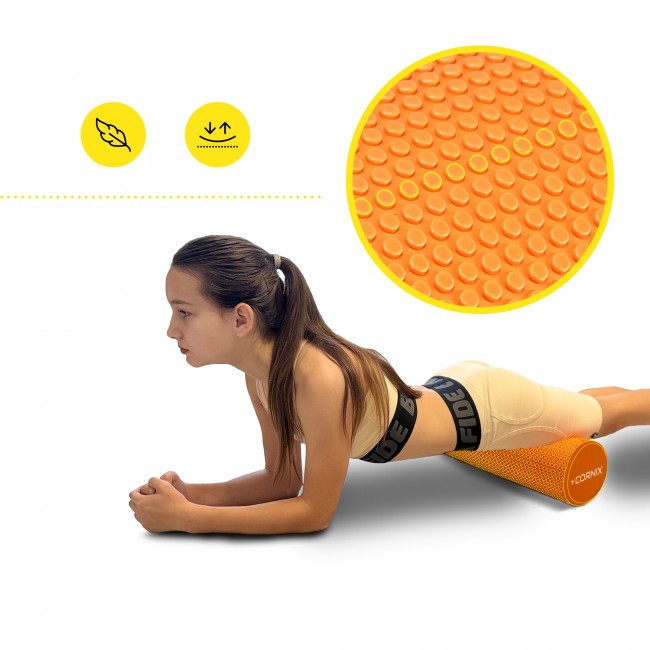 Массажный ролик Cornix EVA+ 45 x 15 см (валик, роллер) XR-0302 Orange